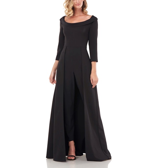 Kay Unger Sienna Black Formal Jumpsuit 